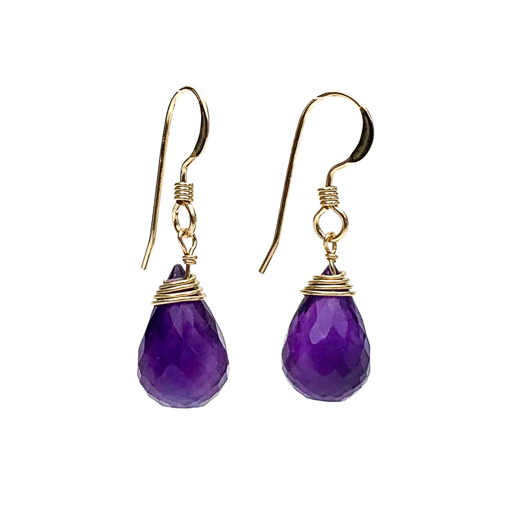 Amethyst Earrings with Gold Filled French Ear Wire