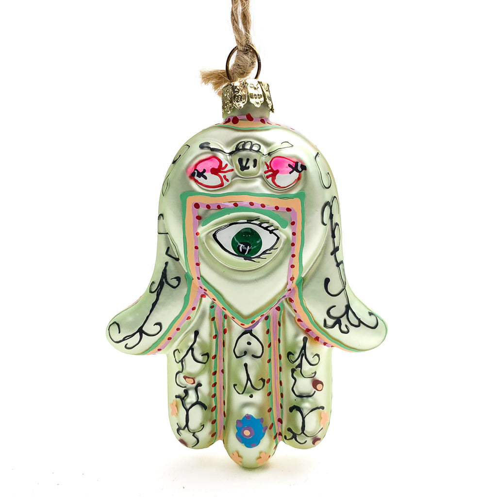Hand of Fatima/Hamsa Glass Ornament, E