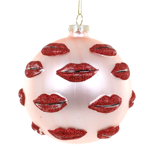 Kiss Me Lips Bauble Ornament