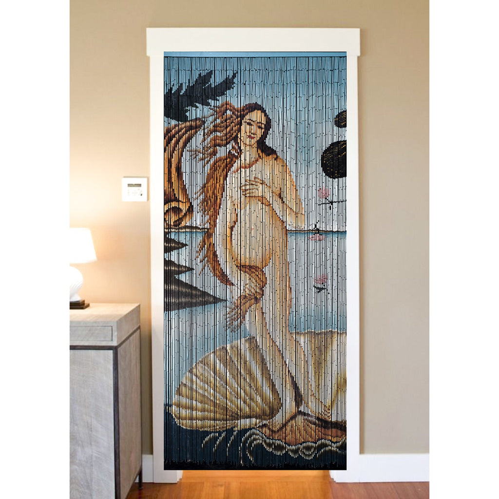 Bamboo Beaded Curtain Hand Painted-The Birth of Venus (Botticelli)