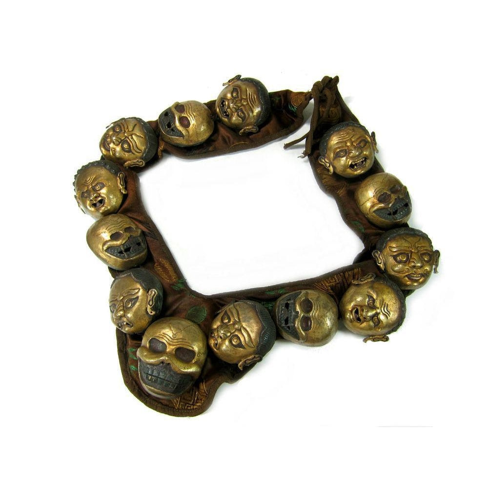 Mahakala Brass Skull Necklace