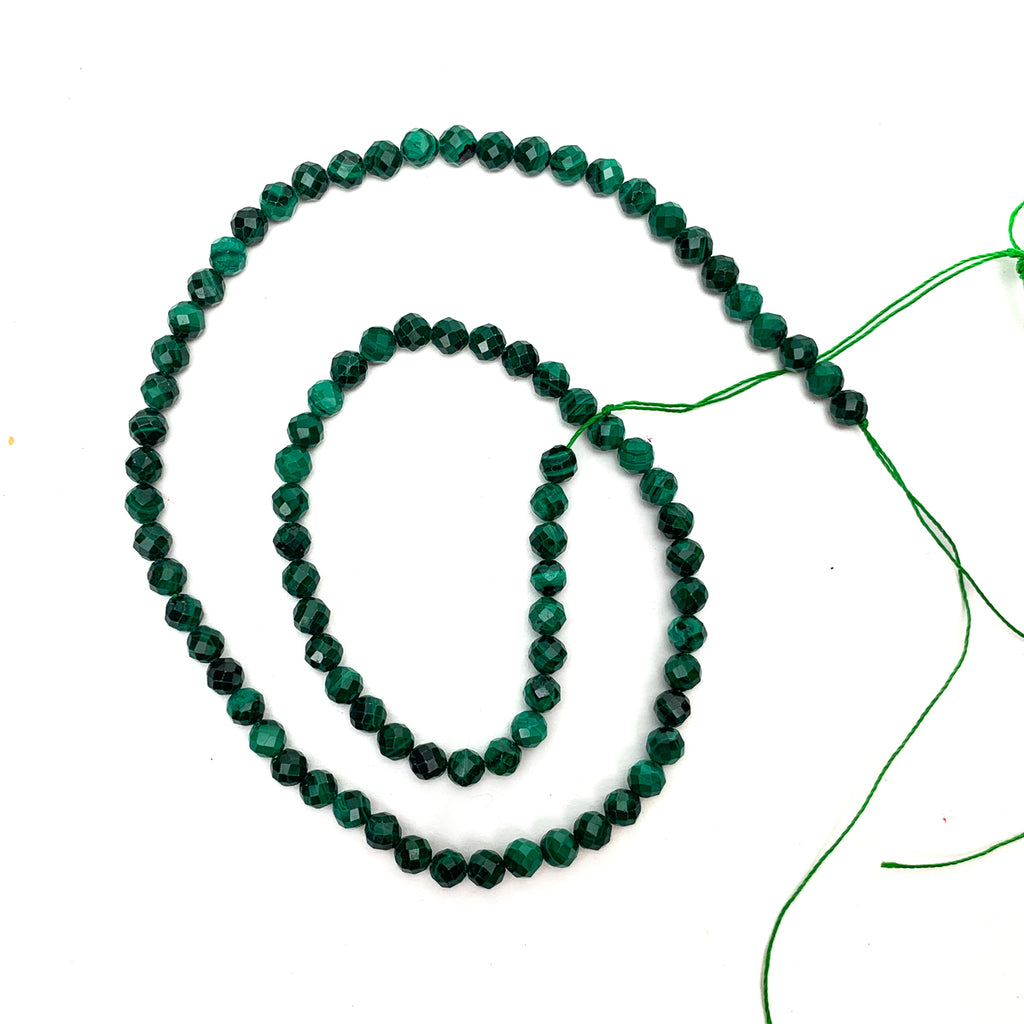 Malachite Congo 4mm Faceted Rounds