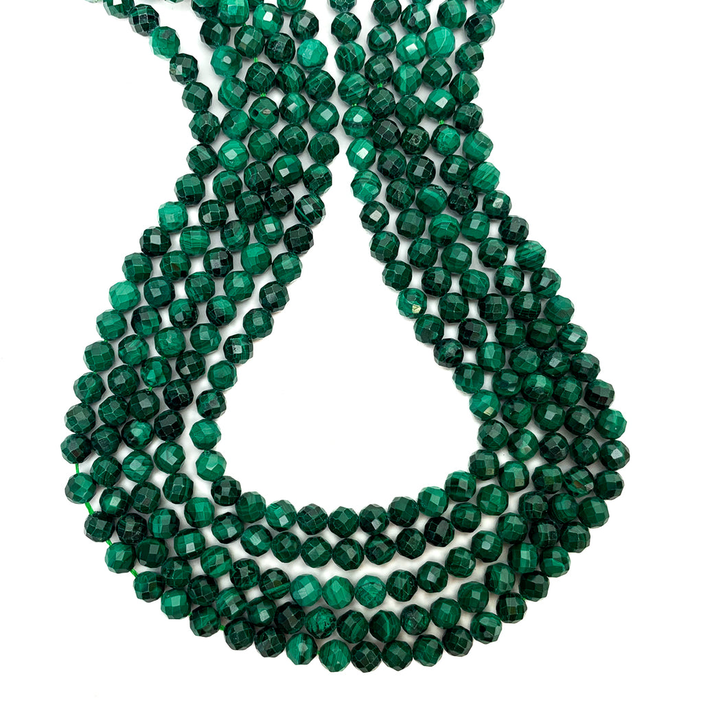 Malachite Congo 4mm Faceted Rounds