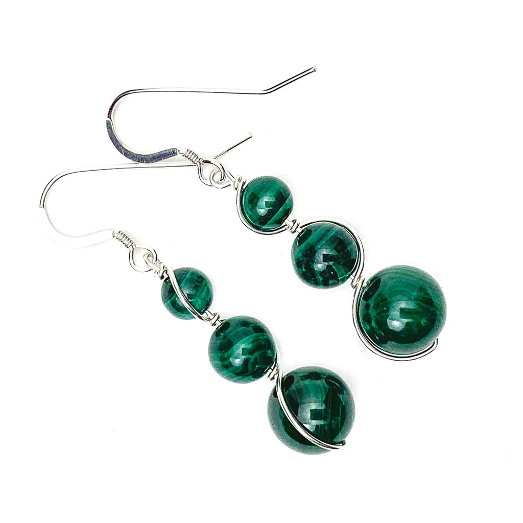 Malachite Earrings With Gold-Filled French Earwires
