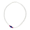 Moonstone, Lapis Lazuli and Pink Sapphire Necklace With Sterling Silver Trigger Clasp