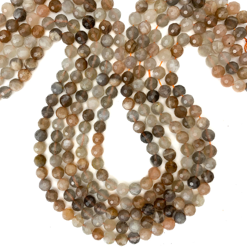 Peach Moonstone 6mm Faceted Rounds