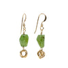 Peridot Faceted Chunk Drop Earrings with Gold Filled Ear Wires