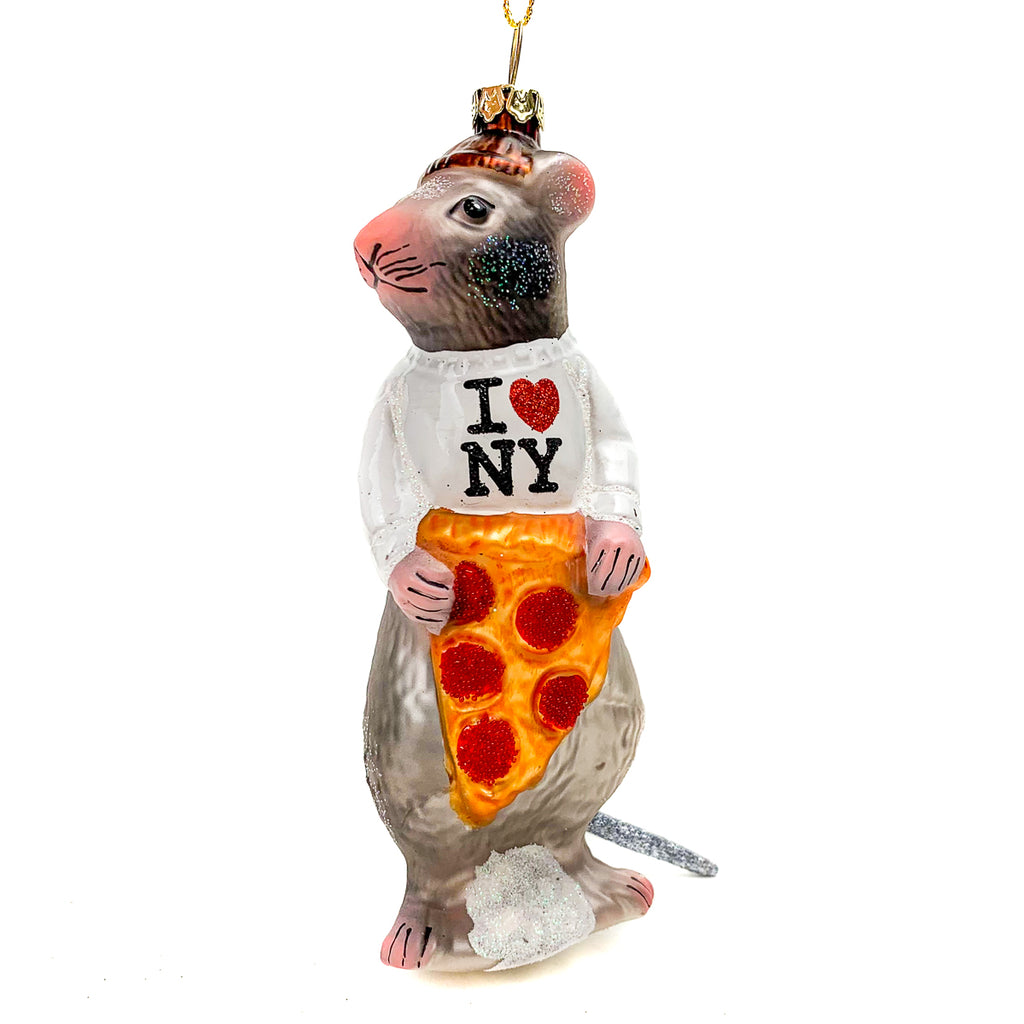I Heart NYC Pizza Rat Ornament