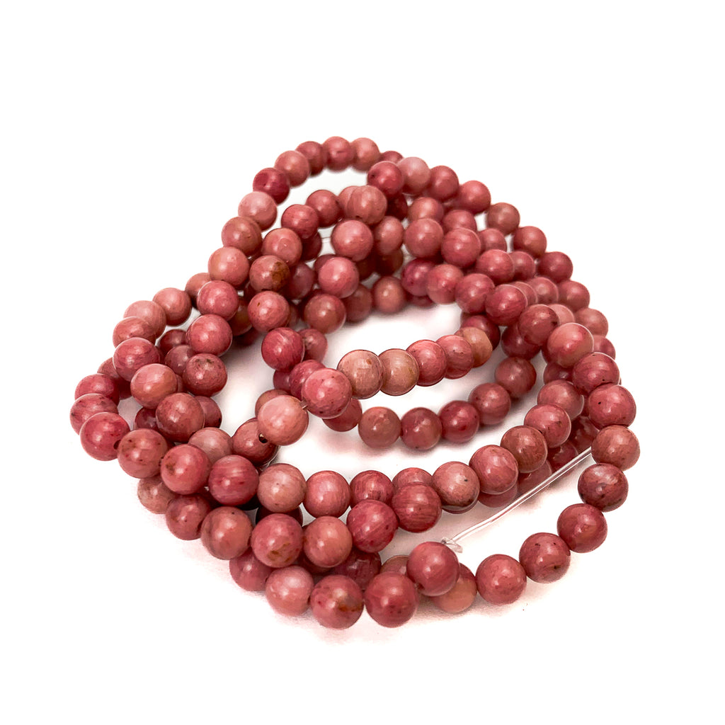 Rhodonite 4mm Smooth Rounds
