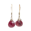 Ruby Earrings With Sterling Silver French Earwires