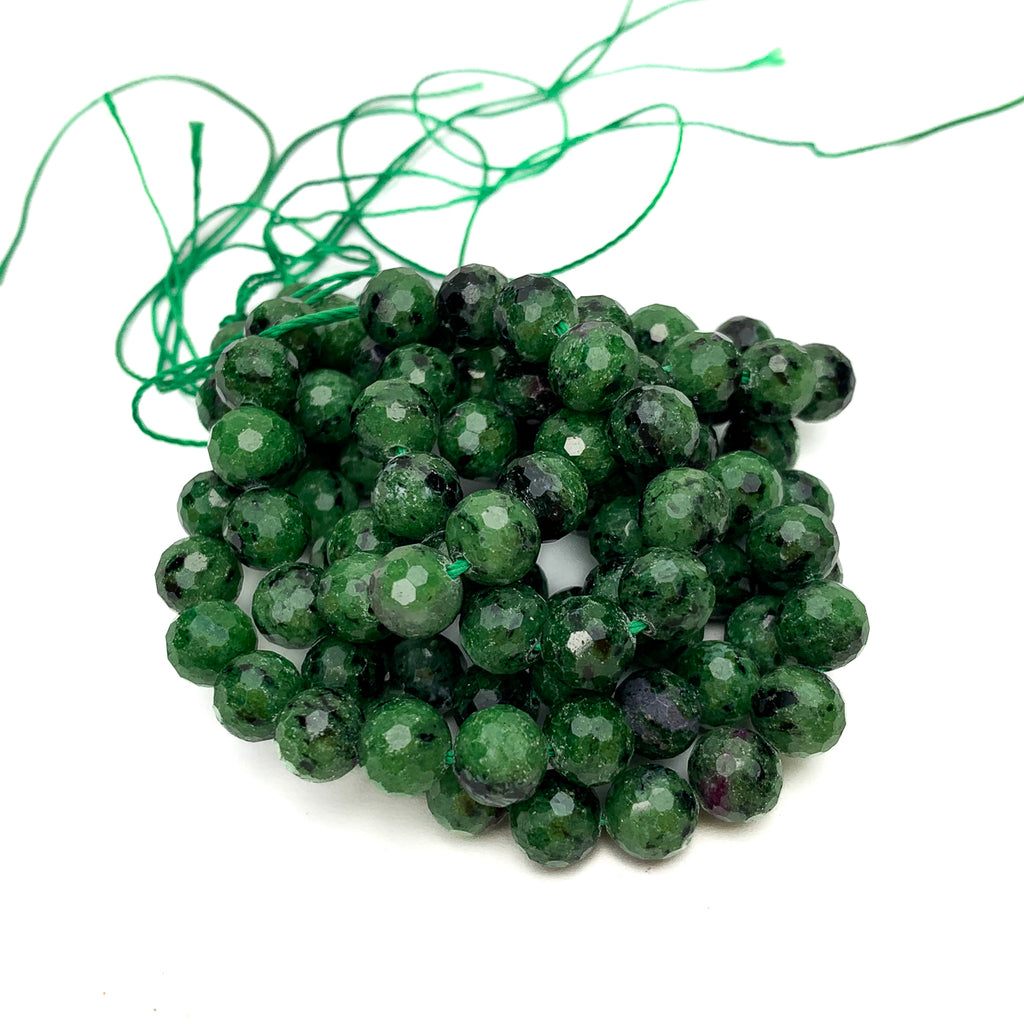 Ruby Zoisite 8mm Faceted Rounds