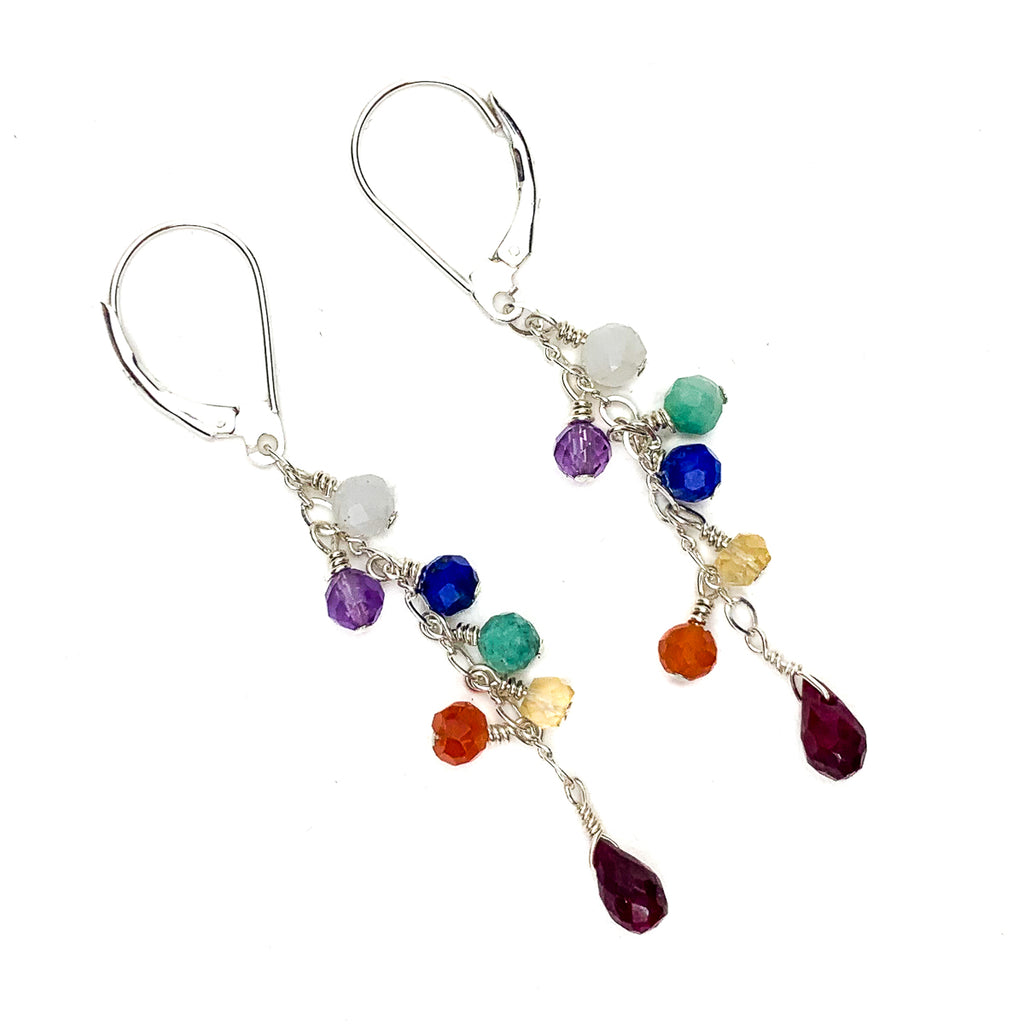 Chakra Earrings with Sterling Silver Latchback Ear Wires