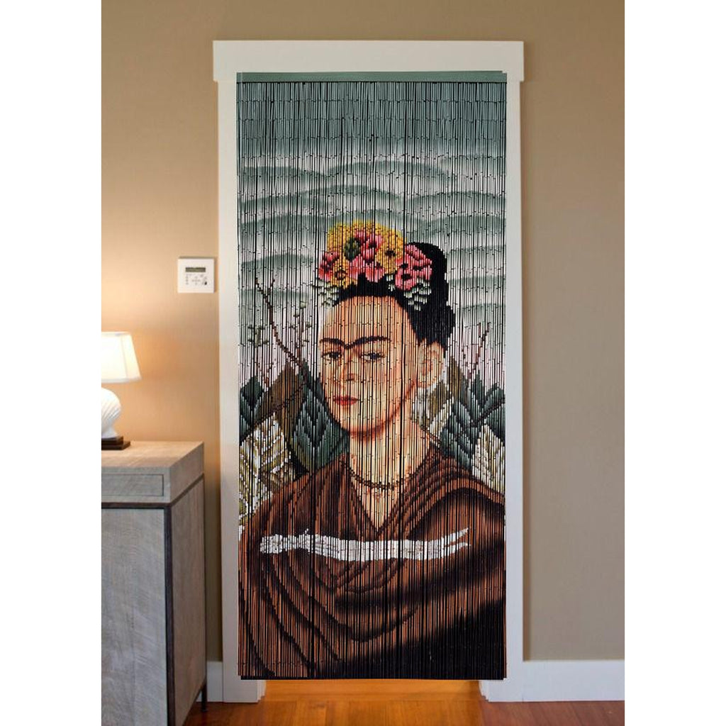 Bamboo Beaded Curtain Hand Painted-Frida Kahlo