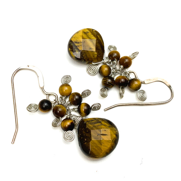 Tiger's Eye Earrings With Sterling Silver French Earwires