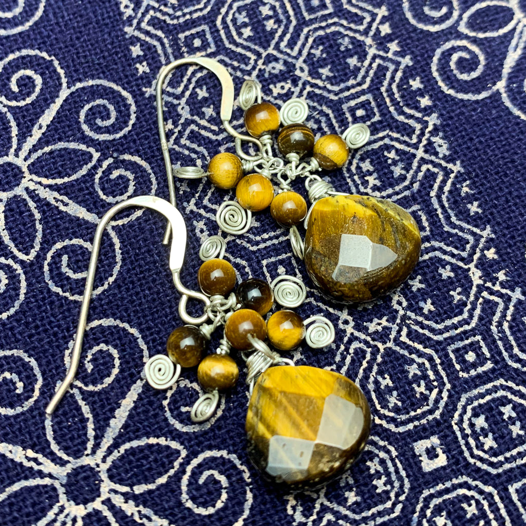 Tiger's Eye Earrings With Sterling Silver French Earwires