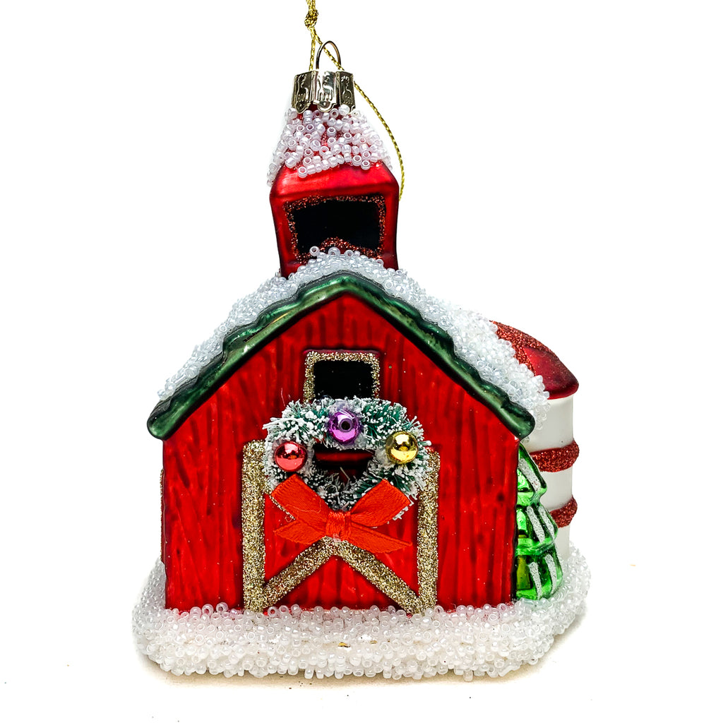 Festive Vintage Barn Ornament