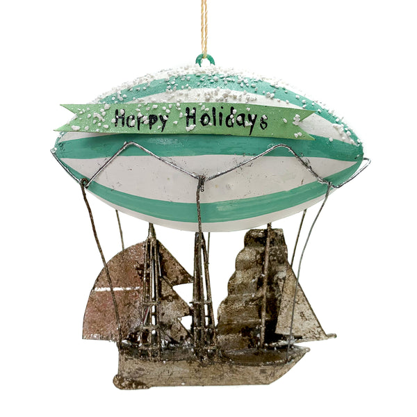 Happy Holidays Zeppelin Ornament